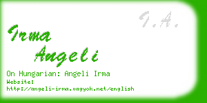 irma angeli business card